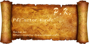 Pásztor Kunó névjegykártya